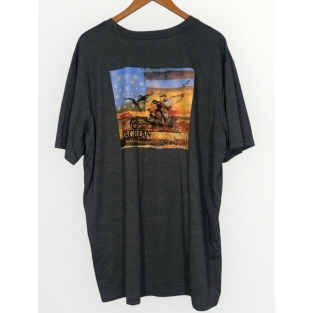 Magellan Outdoors Mens Gray Big & Tall “Patriotic Ducks” Short Sleeve T-Shirt 3X